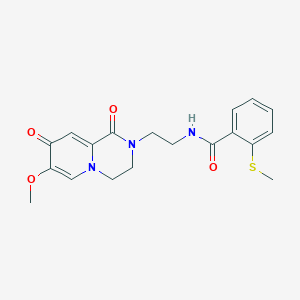 molecular formula C19H21N3O4S B6558596 N-(2-{7-methoxy-1,8-dioxo-1H,2H,3H,4H,8H-pyrido[1,2-a]pyrazin-2-yl}ethyl)-2-(methylsulfanyl)benzamide CAS No. 1040633-23-5