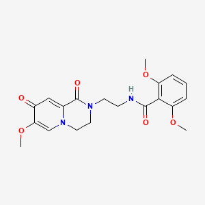 molecular formula C20H23N3O6 B6558604 2,6-dimethoxy-N-(2-{7-methoxy-1,8-dioxo-1H,2H,3H,4H,8H-pyrido[1,2-a]pyrazin-2-yl}ethyl)benzamide CAS No. 1040633-41-7