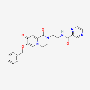 molecular formula C22H21N5O4 B6558611 N-{2-[7-(benzyloxy)-1,8-dioxo-1H,2H,3H,4H,8H-pyrido[1,2-a]pyrazin-2-yl]ethyl}pyrazine-2-carboxamide CAS No. 1040633-96-2