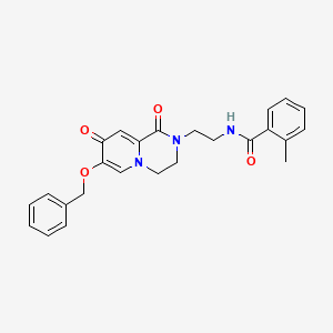 molecular formula C25H25N3O4 B6558615 N-{2-[7-(benzyloxy)-1,8-dioxo-1H,2H,3H,4H,8H-pyrido[1,2-a]pyrazin-2-yl]ethyl}-2-methylbenzamide CAS No. 1040634-24-9