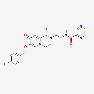 molecular formula C22H20FN5O4 B6558623 N-(2-{7-[(4-fluorophenyl)methoxy]-1,8-dioxo-1H,2H,3H,4H,8H-pyrido[1,2-a]pyrazin-2-yl}ethyl)pyrazine-2-carboxamide CAS No. 1040634-62-5