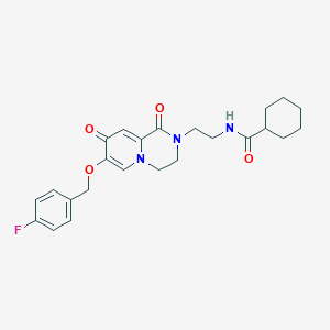 molecular formula C24H28FN3O4 B6558625 N-(2-{7-[(4-fluorophenyl)methoxy]-1,8-dioxo-1H,2H,3H,4H,8H-pyrido[1,2-a]pyrazin-2-yl}ethyl)cyclohexanecarboxamide CAS No. 1040634-86-3