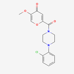 molecular formula C17H17ClN2O4 B6558628 2-[4-(2-chlorophenyl)piperazine-1-carbonyl]-5-methoxy-4H-pyran-4-one CAS No. 1040638-41-2