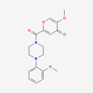 molecular formula C18H20N2O5 B6558639 5-methoxy-2-[4-(2-methoxyphenyl)piperazine-1-carbonyl]-4H-pyran-4-one CAS No. 1040638-64-9