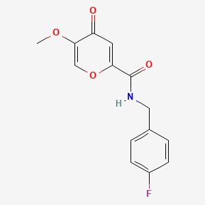 molecular formula C14H12FNO4 B6558643 N-[(4-fluorophenyl)methyl]-5-methoxy-4-oxo-4H-pyran-2-carboxamide CAS No. 1040638-72-9