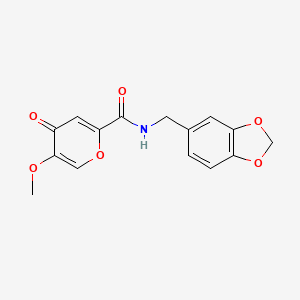 molecular formula C15H13NO6 B6558645 N-[(2H-1,3-benzodioxol-5-yl)methyl]-5-methoxy-4-oxo-4H-pyran-2-carboxamide CAS No. 1040638-80-9