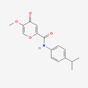 molecular formula C16H17NO4 B6558664 5-methoxy-4-oxo-N-[4-(propan-2-yl)phenyl]-4H-pyran-2-carboxamide CAS No. 1040639-49-3