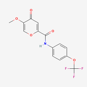 molecular formula C14H10F3NO5 B6558671 5-methoxy-4-oxo-N-[4-(trifluoromethoxy)phenyl]-4H-pyran-2-carboxamide CAS No. 1040639-63-1