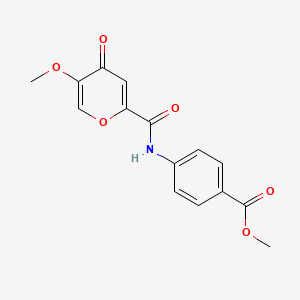 molecular formula C15H13NO6 B6558675 methyl 4-(5-methoxy-4-oxo-4H-pyran-2-amido)benzoate CAS No. 1040639-71-1