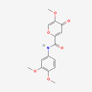 molecular formula C15H15NO6 B6558678 N-(3,4-dimethoxyphenyl)-5-methoxy-4-oxo-4H-pyran-2-carboxamide CAS No. 1040639-87-9