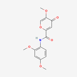 molecular formula C15H15NO6 B6558682 N-(2,4-dimethoxyphenyl)-5-methoxy-4-oxo-4H-pyran-2-carboxamide CAS No. 1040639-95-9
