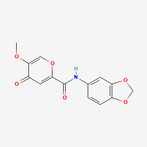 molecular formula C14H11NO6 B6558683 N-(2H-1,3-benzodioxol-5-yl)-5-methoxy-4-oxo-4H-pyran-2-carboxamide CAS No. 1040640-03-6