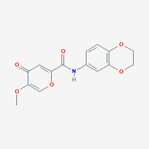 molecular formula C15H13NO6 B6558691 N-(2,3-dihydro-1,4-benzodioxin-6-yl)-5-methoxy-4-oxo-4H-pyran-2-carboxamide CAS No. 1040640-10-5