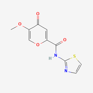 molecular formula C10H8N2O4S B6558696 5-methoxy-4-oxo-N-(1,3-thiazol-2-yl)-4H-pyran-2-carboxamide CAS No. 1040640-16-1