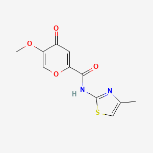 molecular formula C11H10N2O4S B6558700 5-methoxy-N-(4-methyl-1,3-thiazol-2-yl)-4-oxo-4H-pyran-2-carboxamide CAS No. 1040640-22-9