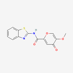 molecular formula C14H10N2O4S B6558701 N-(1,3-benzothiazol-2-yl)-5-methoxy-4-oxo-4H-pyran-2-carboxamide CAS No. 1040640-29-6