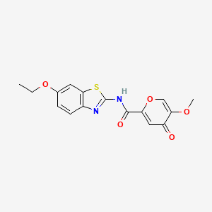 molecular formula C16H14N2O5S B6558706 N-(6-ethoxy-1,3-benzothiazol-2-yl)-5-methoxy-4-oxo-4H-pyran-2-carboxamide CAS No. 1040640-36-5