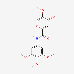 molecular formula C16H17NO7 B6558711 5-methoxy-4-oxo-N-(3,4,5-trimethoxyphenyl)-4H-pyran-2-carboxamide CAS No. 1040661-69-5