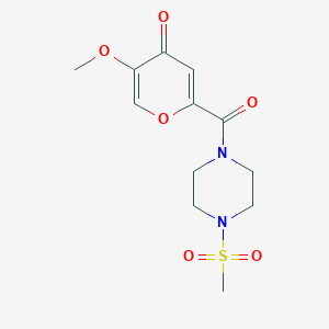 molecular formula C12H16N2O6S B6558714 2-(4-methanesulfonylpiperazine-1-carbonyl)-5-methoxy-4H-pyran-4-one CAS No. 1040661-96-8