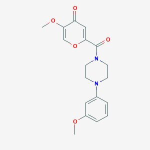molecular formula C18H20N2O5 B6558719 5-methoxy-2-[4-(3-methoxyphenyl)piperazine-1-carbonyl]-4H-pyran-4-one CAS No. 1040661-83-3