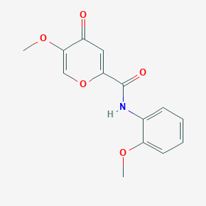 molecular formula C14H13NO5 B6558730 5-methoxy-N-(2-methoxyphenyl)-4-oxo-4H-pyran-2-carboxamide CAS No. 1040662-39-2