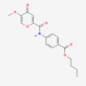 molecular formula C18H19NO6 B6558750 butyl 4-(5-methoxy-4-oxo-4H-pyran-2-amido)benzoate CAS No. 1040662-74-5