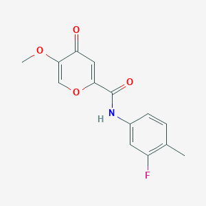 molecular formula C14H12FNO4 B6558766 N-(3-fluoro-4-methylphenyl)-5-methoxy-4-oxo-4H-pyran-2-carboxamide CAS No. 1040663-22-6