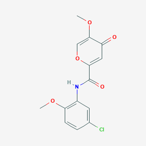 molecular formula C14H12ClNO5 B6558774 N-(5-chloro-2-methoxyphenyl)-5-methoxy-4-oxo-4H-pyran-2-carboxamide CAS No. 1040663-30-6