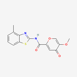 molecular formula C15H12N2O4S B6558789 5-methoxy-N-(4-methyl-1,3-benzothiazol-2-yl)-4-oxo-4H-pyran-2-carboxamide CAS No. 1040663-38-4