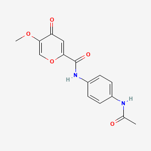 molecular formula C15H14N2O5 B6558803 N-(4-acetamidophenyl)-5-methoxy-4-oxo-4H-pyran-2-carboxamide CAS No. 1040664-10-5
