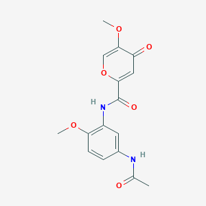 molecular formula C16H16N2O6 B6558821 N-(5-acetamido-2-methoxyphenyl)-5-methoxy-4-oxo-4H-pyran-2-carboxamide CAS No. 1040664-34-3