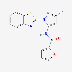 molecular formula C16H12N4O2S B6558830 N-[1-(1,3-benzothiazol-2-yl)-3-methyl-1H-pyrazol-5-yl]furan-2-carboxamide CAS No. 1170240-77-3
