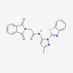 N-[1-(1,3-benzothiazol-2-yl)-3-methyl-1H-pyrazol-5-yl]-2-(1,3-dioxo-2,3-dihydro-1H-isoindol-2-yl)acetamide