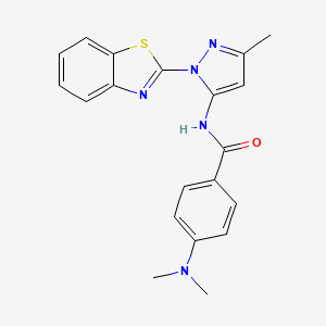 molecular formula C20H19N5OS B6558839 N-[1-(1,3-benzothiazol-2-yl)-3-methyl-1H-pyrazol-5-yl]-4-(dimethylamino)benzamide CAS No. 1170434-37-3