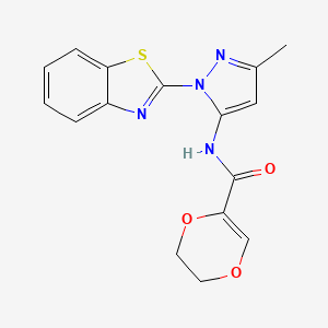 molecular formula C16H14N4O3S B6558841 N-[1-(1,3-benzothiazol-2-yl)-3-methyl-1H-pyrazol-5-yl]-5,6-dihydro-1,4-dioxine-2-carboxamide CAS No. 1172460-16-0