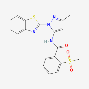 molecular formula C19H16N4O3S2 B6558851 N-[1-(1,3-benzothiazol-2-yl)-3-methyl-1H-pyrazol-5-yl]-2-methanesulfonylbenzamide CAS No. 1170500-21-6
