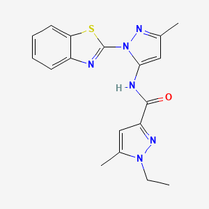 molecular formula C18H18N6OS B6558859 N-[1-(1,3-benzothiazol-2-yl)-3-methyl-1H-pyrazol-5-yl]-1-ethyl-5-methyl-1H-pyrazole-3-carboxamide CAS No. 1171613-23-2