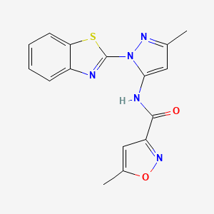 molecular formula C16H13N5O2S B6558871 N-[1-(1,3-benzothiazol-2-yl)-3-methyl-1H-pyrazol-5-yl]-5-methyl-1,2-oxazole-3-carboxamide CAS No. 1172436-16-6