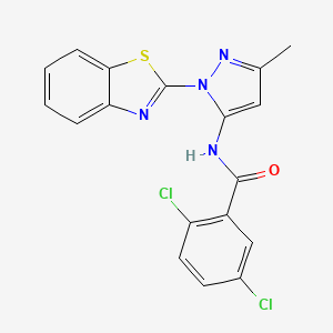 molecular formula C18H12Cl2N4OS B6558877 N-[1-(1,3-benzothiazol-2-yl)-3-methyl-1H-pyrazol-5-yl]-2,5-dichlorobenzamide CAS No. 1171774-51-8