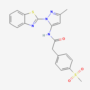 molecular formula C20H18N4O3S2 B6558879 N-[1-(1,3-benzothiazol-2-yl)-3-methyl-1H-pyrazol-5-yl]-2-(4-methanesulfonylphenyl)acetamide CAS No. 1171945-56-4