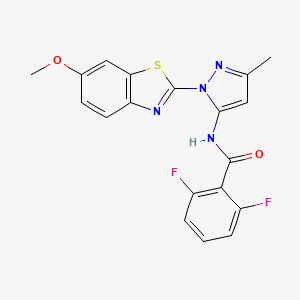 molecular formula C19H14F2N4O2S B6558901 2,6-difluoro-N-[1-(6-methoxy-1,3-benzothiazol-2-yl)-3-methyl-1H-pyrazol-5-yl]benzamide CAS No. 1170021-85-8