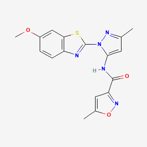 N-[1-(6-methoxy-1,3-benzothiazol-2-yl)-3-methyl-1H-pyrazol-5-yl]-5-methyl-1,2-oxazole-3-carboxamide