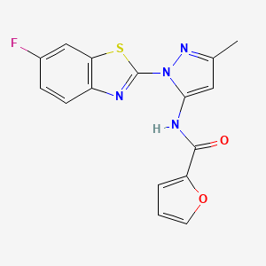 N-[1-(6-fluoro-1,3-benzothiazol-2-yl)-3-methyl-1H-pyrazol-5-yl]furan-2-carboxamide