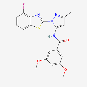 molecular formula C20H17FN4O3S B6558984 N-[1-(4-fluoro-1,3-benzothiazol-2-yl)-3-methyl-1H-pyrazol-5-yl]-3,5-dimethoxybenzamide CAS No. 1169999-13-6