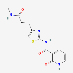 molecular formula C13H14N4O3S B6558989 N-{4-[2-(methylcarbamoyl)ethyl]-1,3-thiazol-2-yl}-2-oxo-1,2-dihydropyridine-3-carboxamide CAS No. 1040666-85-0