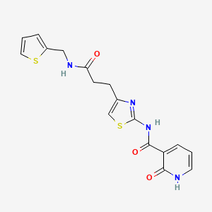 molecular formula C17H16N4O3S2 B6559004 2-oxo-N-[4-(2-{[(thiophen-2-yl)methyl]carbamoyl}ethyl)-1,3-thiazol-2-yl]-1,2-dihydropyridine-3-carboxamide CAS No. 1040667-13-7