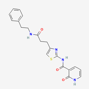 molecular formula C20H20N4O3S B6559007 2-oxo-N-(4-{2-[(2-phenylethyl)carbamoyl]ethyl}-1,3-thiazol-2-yl)-1,2-dihydropyridine-3-carboxamide CAS No. 1040667-20-6