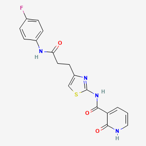 N-(4-{2-[(4-fluorophenyl)carbamoyl]ethyl}-1,3-thiazol-2-yl)-2-oxo-1,2-dihydropyridine-3-carboxamide