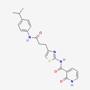 2-oxo-N-[4-(2-{[4-(propan-2-yl)phenyl]carbamoyl}ethyl)-1,3-thiazol-2-yl]-1,2-dihydropyridine-3-carboxamide