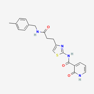 molecular formula C20H20N4O3S B6559069 N-[4-(2-{[(4-methylphenyl)methyl]carbamoyl}ethyl)-1,3-thiazol-2-yl]-2-oxo-1,2-dihydropyridine-3-carboxamide CAS No. 1040668-30-1